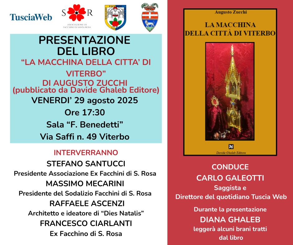 La Macchina della città di Viterbo”, Augusto Zucchi presenta il suo libro